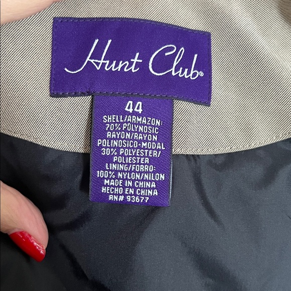 Vintage Hunt Club Double-Breasted Trench Coat | Men's Size 44 Reg | Khaki/Tan - Picture 7 of 8